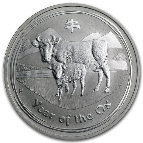 2009 Australian Lunar Series II Year of the Ox 1 oz silver bullion coin reverse