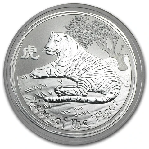 2010 Australian Lunar Series II Year of the Tiger 1 oz silver bullion coin reverse
