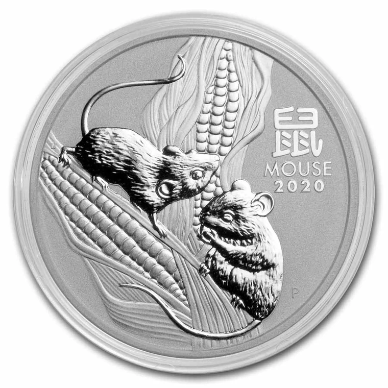 2020 Australian Lunar Series III Year of the Mouse 1 oz silver bullion coin reverse