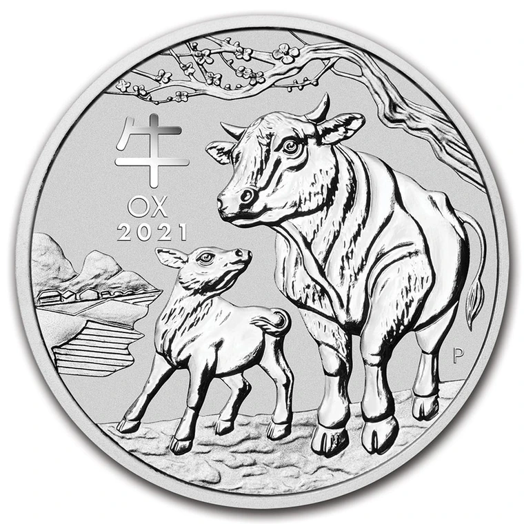 2021 Australian Lunar Series III Year of the Ox 1 oz silver bullion coin reverse