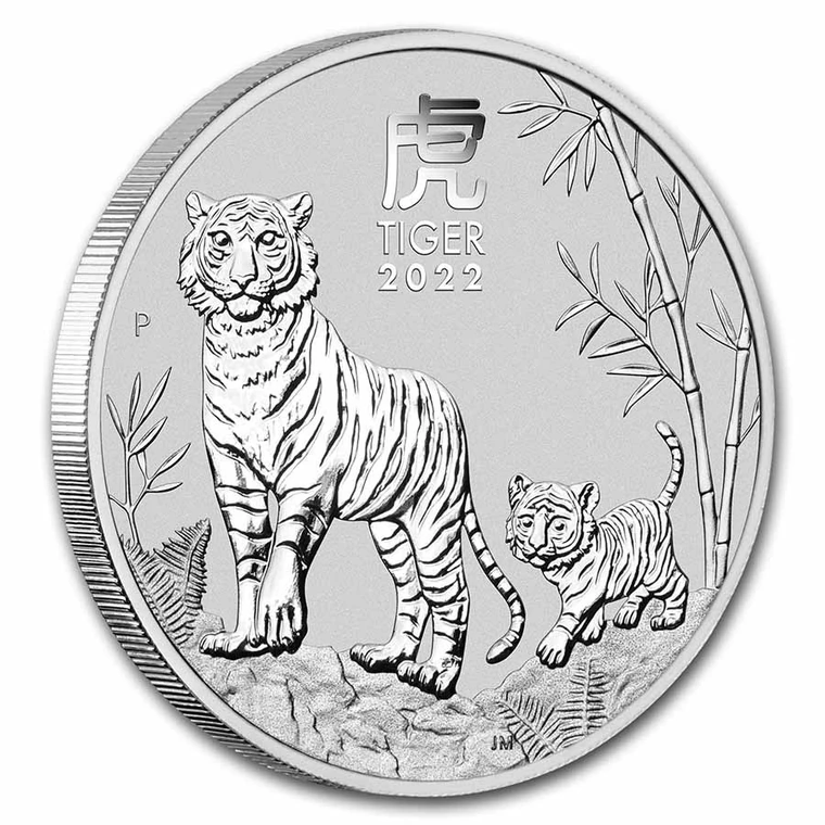 2022 Australian Lunar Series III Year of the Tiger 1 oz silver bullion coin reverse