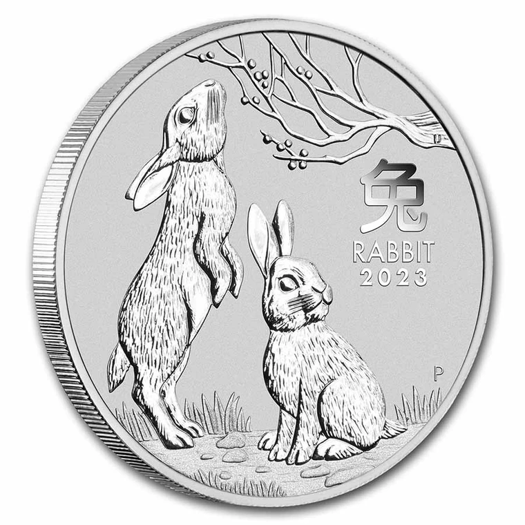 2023 Australian Lunar Series III Year of the Rabbit 1 oz silver bullion coin reverse