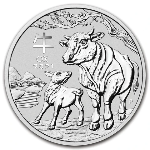 2021 Australian Lunar Series III Year of the Ox 1 oz silver bullion coin reverse