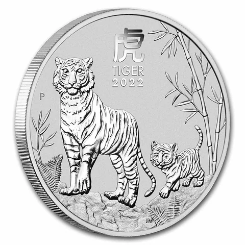 2022 Australian Lunar Series III Year of the Tiger 1 oz silver bullion coin reverse