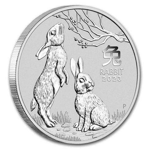 2023 Australian Lunar Series III Year of the Rabbit 1 oz silver bullion coin reverse