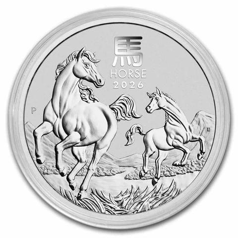 2026 Australia 1 oz Silver Lunar Horse standard bullion reverse from APMEX