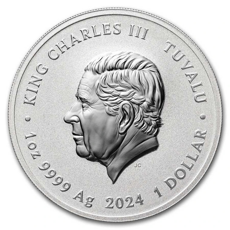 2024 Tuvalu Black Flag The Kingston standard 1 oz silver BU coin obverse