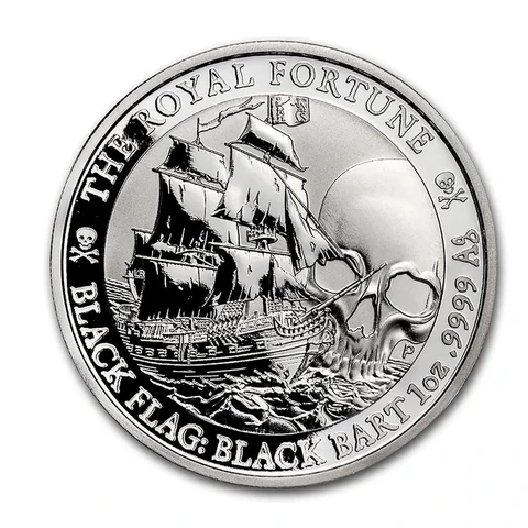 2020 Tuvalu Black Flag Royal Fortune standard 1 oz silver BU coin reverse
