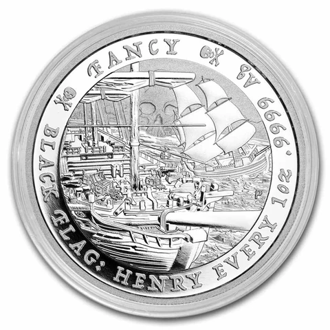 2023 Tuvalu Black Flag The Fancy standard 1 oz silver BU coin reverse