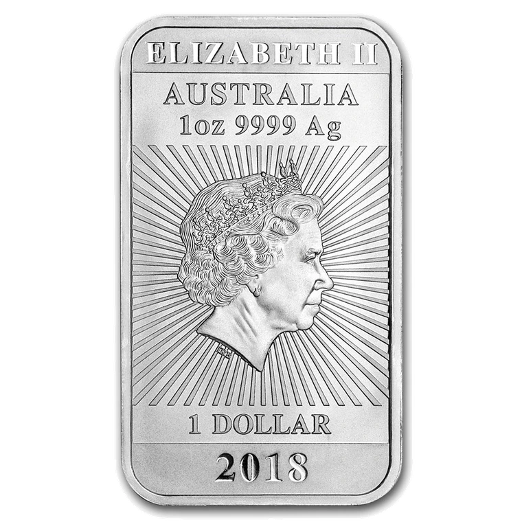 2018 Australian Rectangular Dragon 1 oz bullion coin obverse