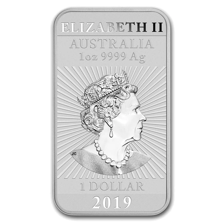 2019 Australian Rectangular Dragon 1 oz bullion coin obverse