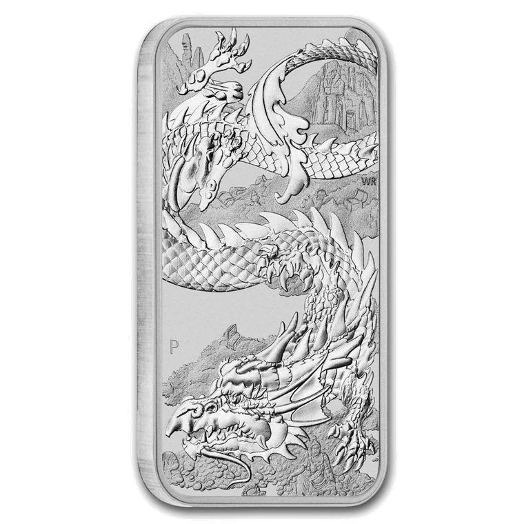 2023 Australian Rectangular Dragon 1 oz bullion coin reverse