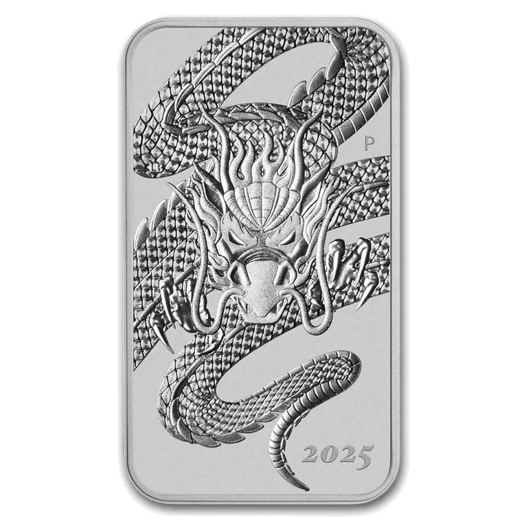 2025 Australian Rectangular Dragon 1 oz bullion coin obverse