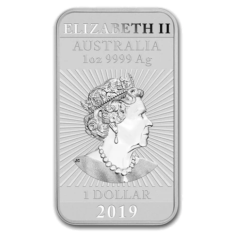 2019 Australian Rectangular Dragon 1 oz bullion coin obverse