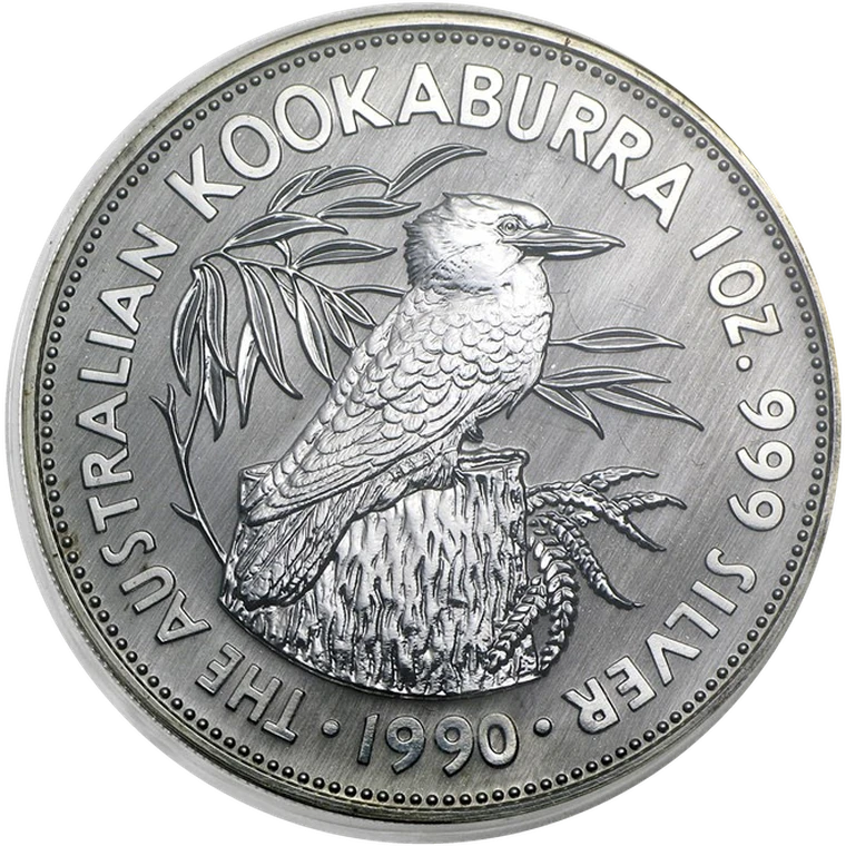 1990 Australian Silver Kookaburra 1 oz bullion coin reverse