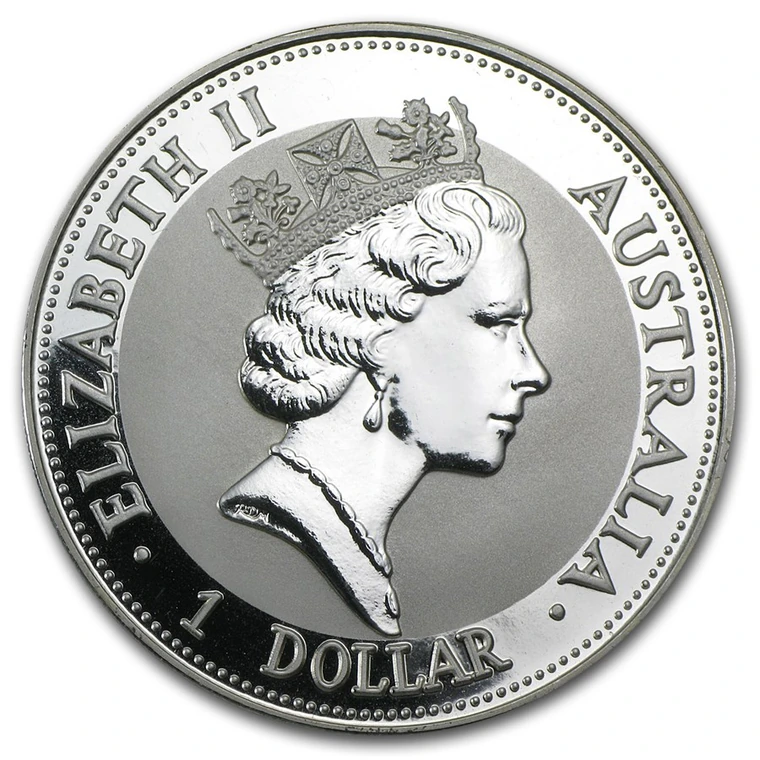 1992 Australian Silver Kookaburra 1 oz bullion coin obverse