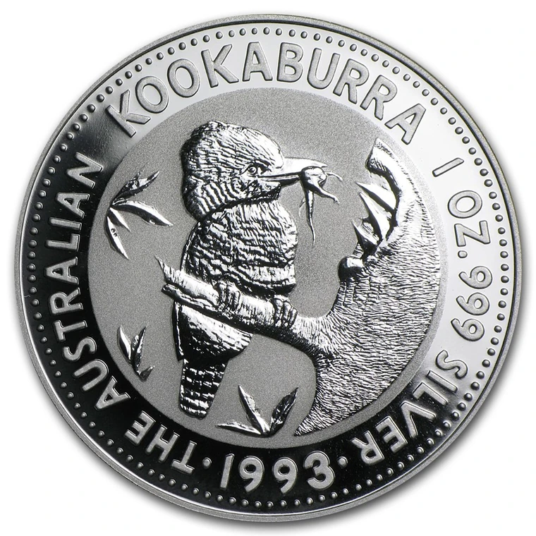 1993 Australian Silver Kookaburra 1 oz bullion coin reverse
