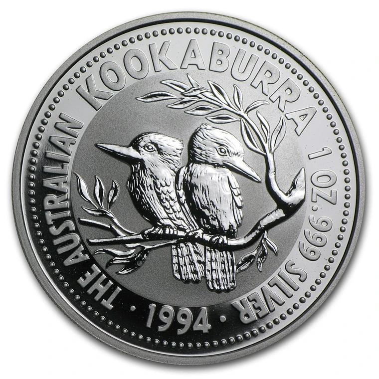 1994 Australian Silver Kookaburra 1 oz bullion coin reverse