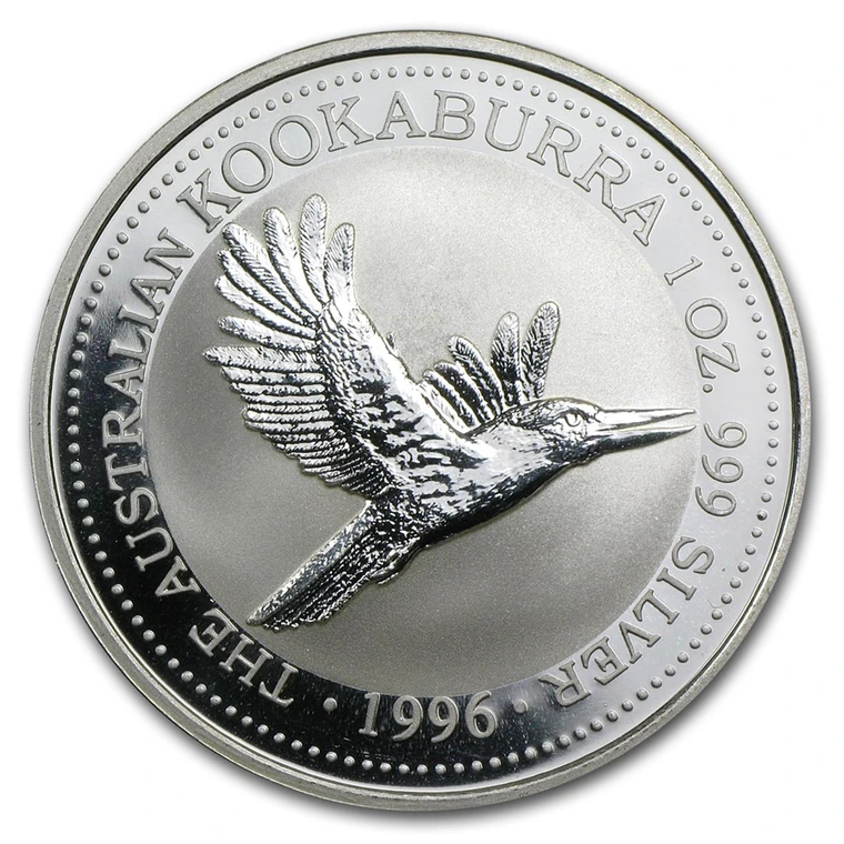 1996 Australian Silver Kookaburra 1 oz bullion coin reverse