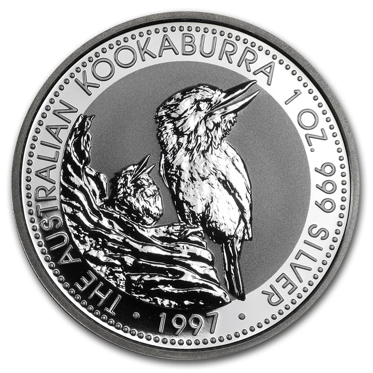1997 Australian Silver Kookaburra 1 oz bullion coin reverse