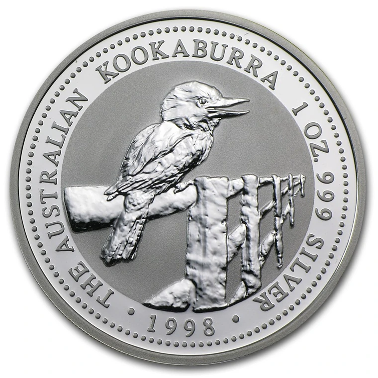 1998 Australian Silver Kookaburra 1 oz bullion coin reverse