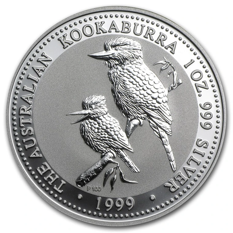 1999 Australian Silver Kookaburra 1 oz bullion coin reverse