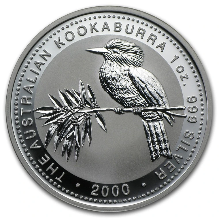 2000 Australian Silver Kookaburra 1 oz bullion coin reverse