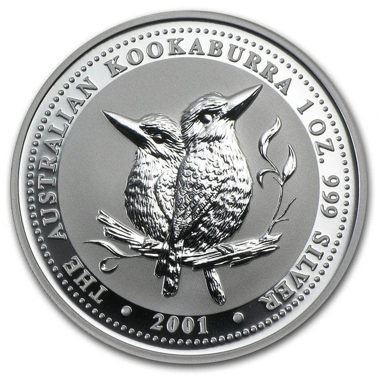2001 Australian Silver Kookaburra 1 oz bullion coin reverse