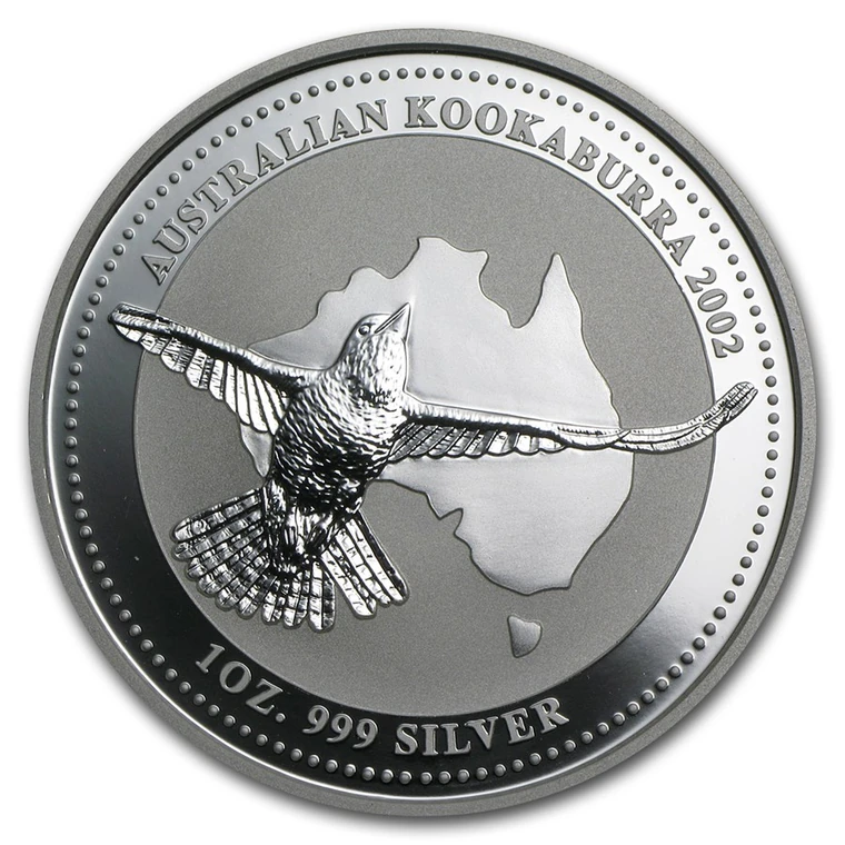 2002 Australian Silver Kookaburra 1 oz bullion coin reverse