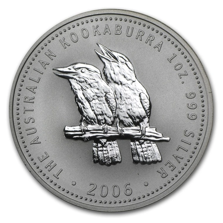 2006 Australian Silver Kookaburra 1 oz bullion coin reverse