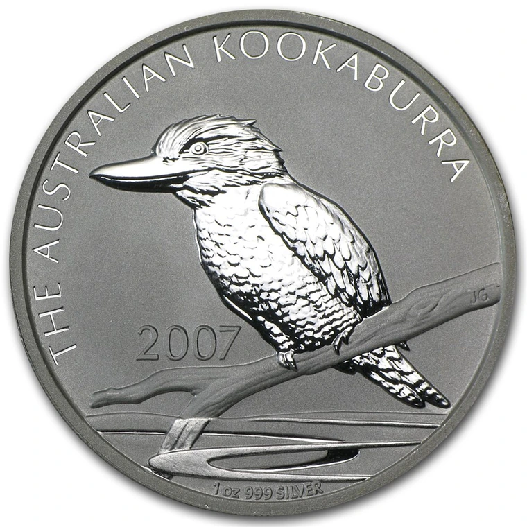 2007 Australian Silver Kookaburra 1 oz bullion coin reverse