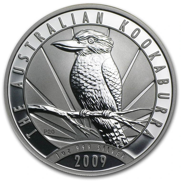 2009 Australian Silver Kookaburra 1 oz bullion coin reverse