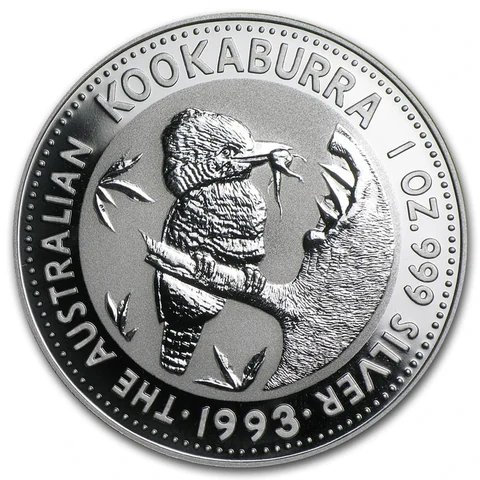 1993 Australian Silver Kookaburra 1 oz bullion coin reverse
