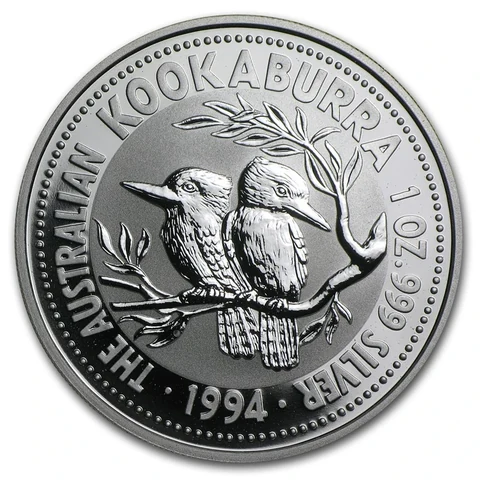 1994 Australian Silver Kookaburra 1 oz bullion coin reverse
