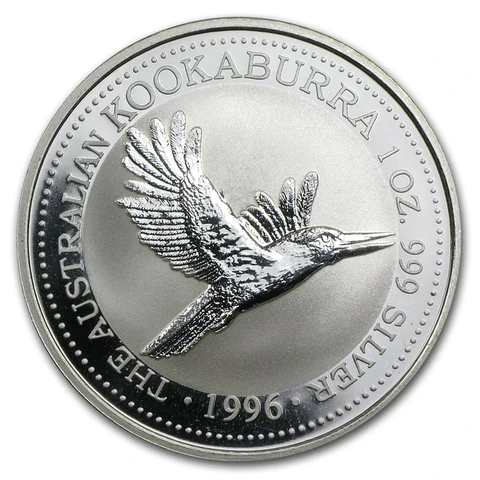 1996 Australian Silver Kookaburra 1 oz bullion coin reverse