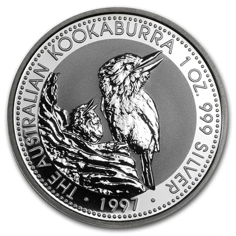 1997 Australian Silver Kookaburra 1 oz bullion coin reverse
