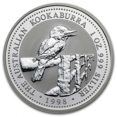 1998 Australian Silver Kookaburra 1 oz bullion coin reverse