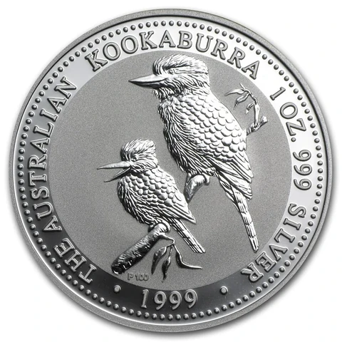 1999 Australian Silver Kookaburra 1 oz bullion coin reverse