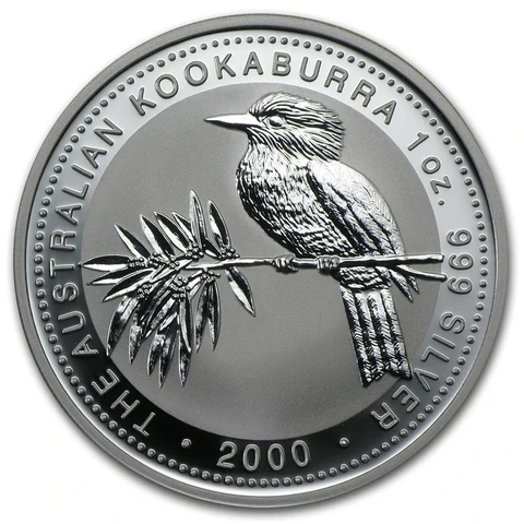 2000 Australian Silver Kookaburra 1 oz bullion coin reverse