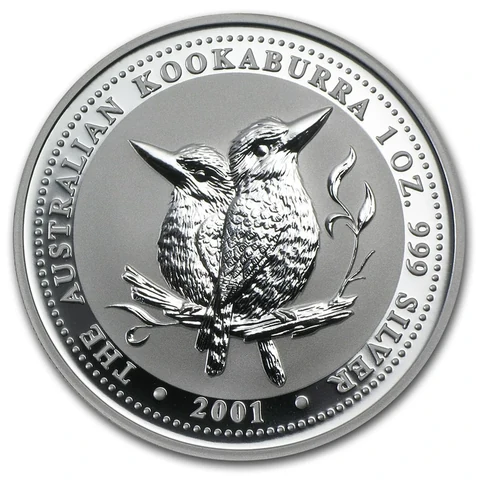 2001 Australian Silver Kookaburra 1 oz bullion coin reverse