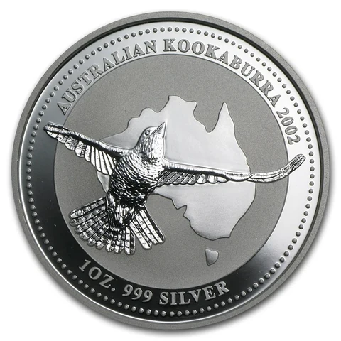 2002 Australian Silver Kookaburra 1 oz bullion coin reverse