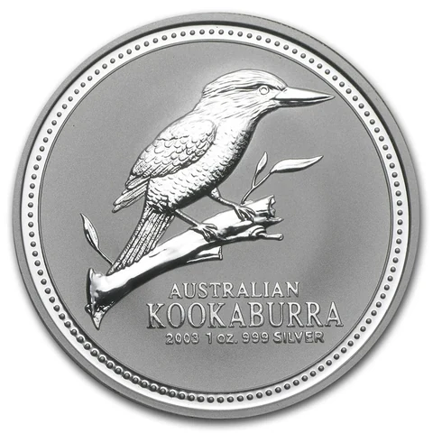 2003 Australian Silver Kookaburra 1 oz bullion coin reverse