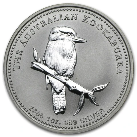 2005 Australian Silver Kookaburra 1 oz bullion coin reverse