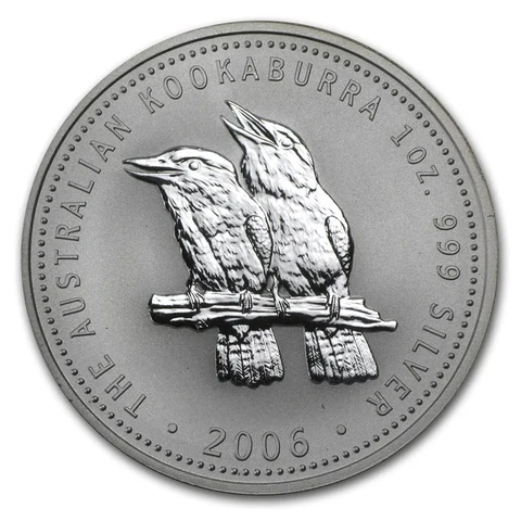 2006 Australian Silver Kookaburra 1 oz bullion coin reverse