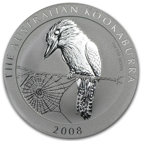 2008 Australian Silver Kookaburra 1 oz bullion coin reverse