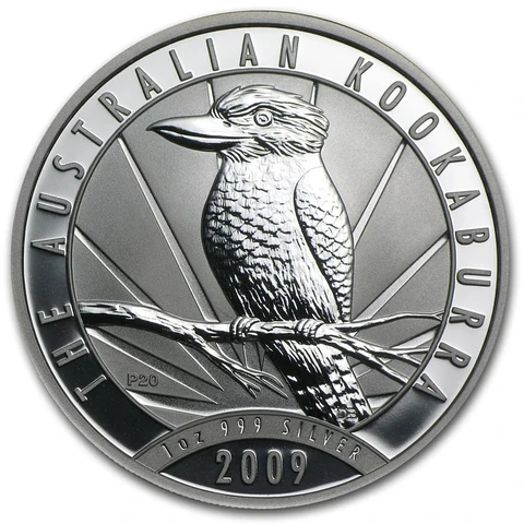 2009 Australian Silver Kookaburra 1 oz bullion coin reverse