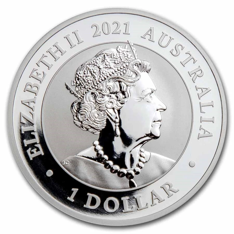 2021 Australian Silver Swan 1 oz bullion coin obverse