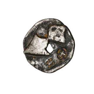Thumbnail: Museum-display replica of a perforated Mumon Ginsen silver object