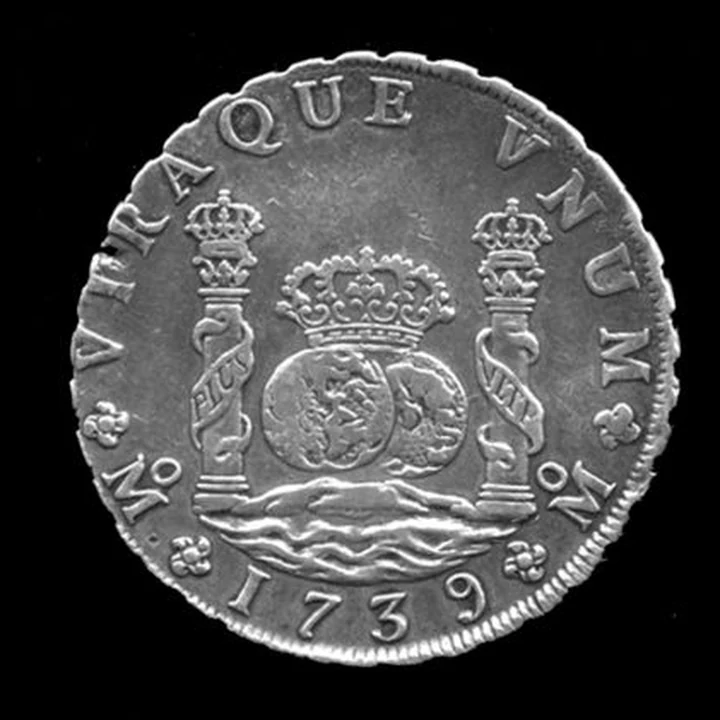 Reverse of Representative Philip V 1739 Mexico City Pillar 8 Reales