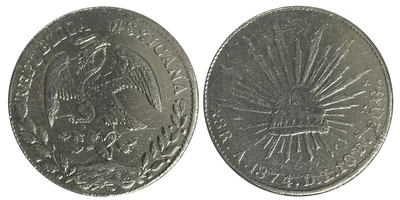 Thumbnail of Representative 1874 A DL Álamos Republican 8 Reales